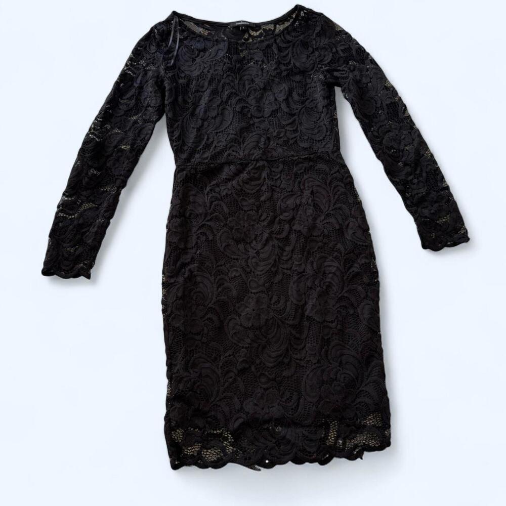 Ambience Apparel Black Lace Long Sleeve Mini Dress, Goth Witchy Fall Vibes